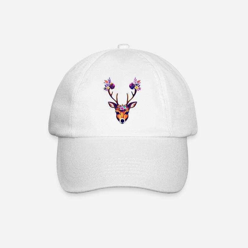 belles fleurs de cerf nature forêt - Casquette classique - blanc/blanc
