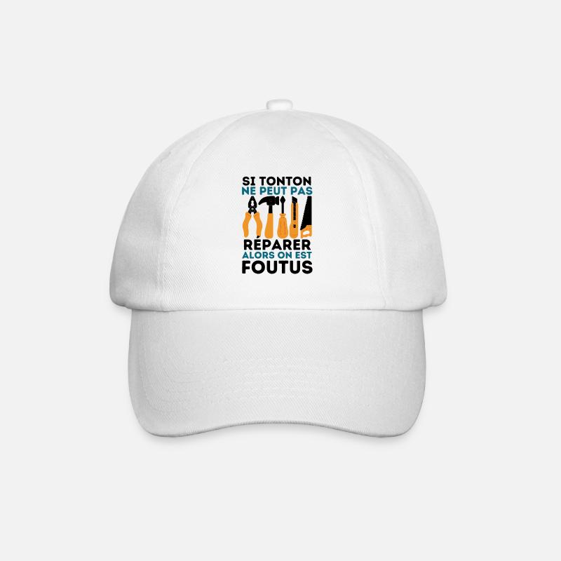 si tonton ne peut pas réparer - Casquette classique - blanc/blanc
