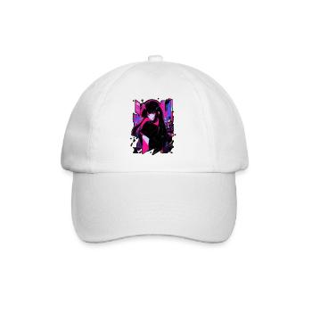 Anime girl kitsune posing, cute , fox, - Baseball Cap - white/white - Front