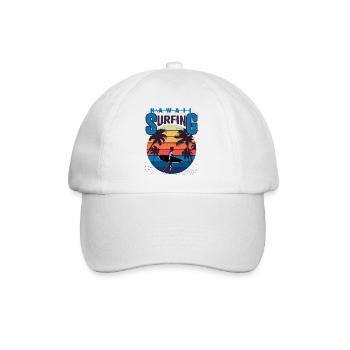 hawaii surfing summertime beach - Baseball Cap - white/white - Front