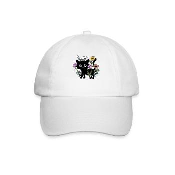 Cats mom cute gift for gardener - Baseball Cap - white/white - Front