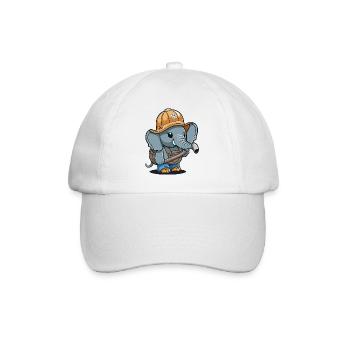 Elephant Builder - Baseball Cap - white/white - Front