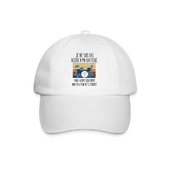 accro à ma batterie - Casquette classique - blanc/blanc - Devant