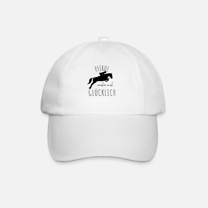 PFERDE machen mich glücklich Reiten Pferde - Baseballkappe - Weiß/Weiß