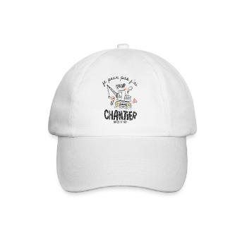 Je peux pas j ai Chantier humour naissance - Casquette classique - blanc/blanc - Devant