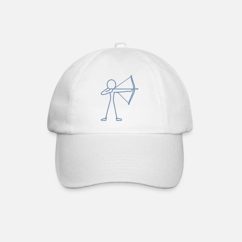 Stick figure bow archery archer - Baseball Cap - white/white