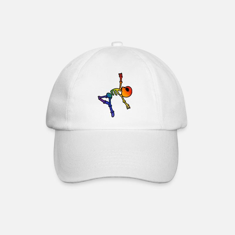 Tanzendes Skelette Regenbogen LGBT Pride Month - Baseballkappe - Weiß/Weiß