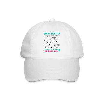 Funny Math Jokes, Physics and Math Formulas Saying - Baseball Cap - white/white - Front