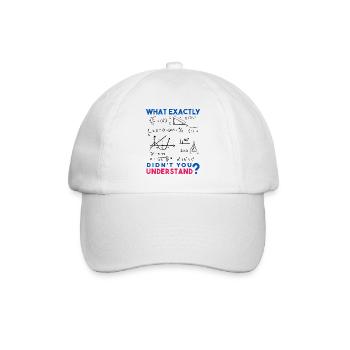 Funny Math Jokes, Physics and Math Formulas Saying - Baseball Cap - white/white - Front