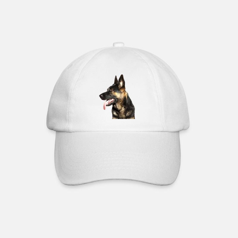 Deutscher Schäferhund Kopf - Baseballkappe - Weiß/Weiß