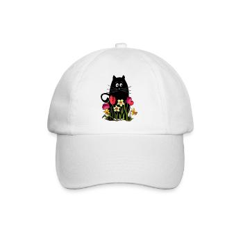 Cat - Baseball Cap - white/white - Front