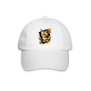 kitten, ninja kitten - Baseball Cap - white/white - Front