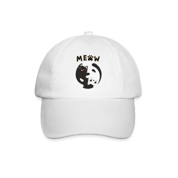 Miaou chats Ying et Yang - Amateurs de chats - Casquette classique - blanc/blanc - Devant