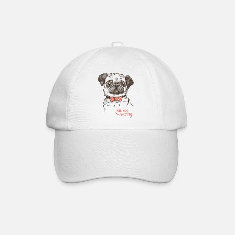 Hund - Baseballkappe - Weiß/Weiß