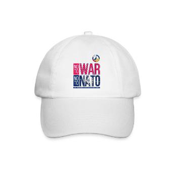 NEIN ZUM KRIEG, NEIN ZUR NATO V3 | SCHLECHTE FÜHRUNG - Baseballkappe - Weiß/Weiß - Vorne