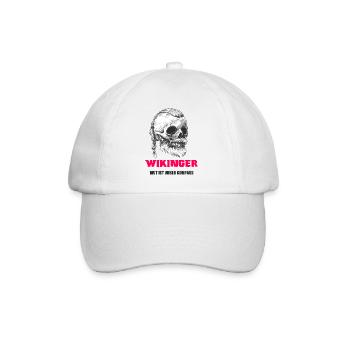 Wikinger Totenkopf Design - Baseballkappe - Weiß/Weiß - Vorne
