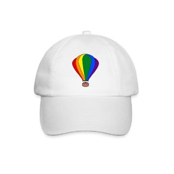 Regenbogen-Ballon - Baseballkappe - Weiß/Weiß - Vorne