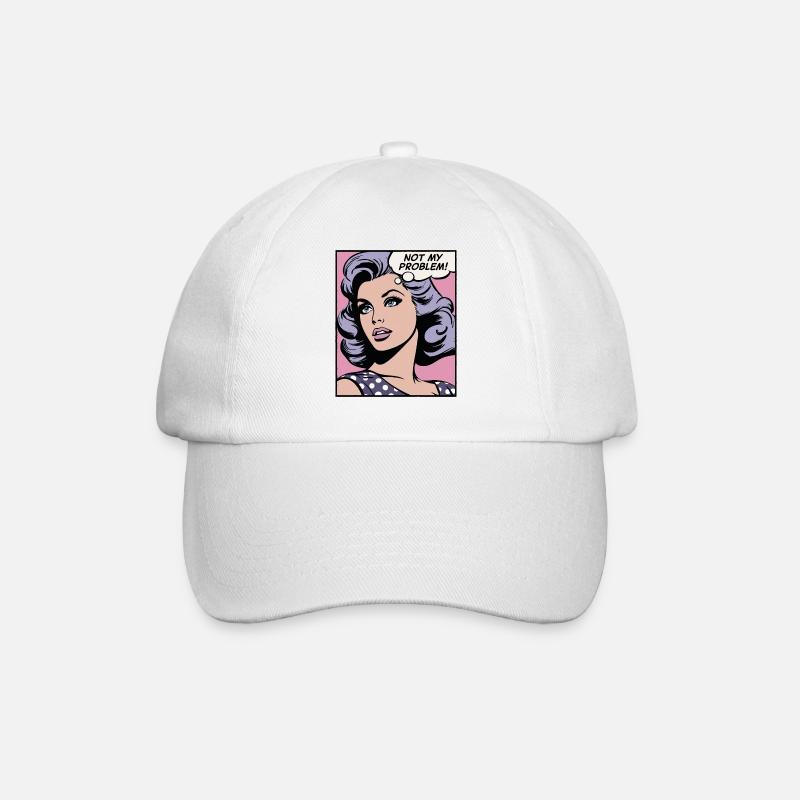 Pas mon problème, fille pop art - Casquette classique - blanc/blanc