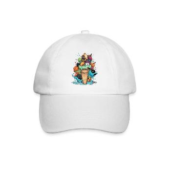 Cornet de glace délicieux - Casquette classique - blanc/blanc - Devant