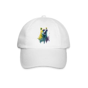 Cool polar bear with sunglasses, portrait - Baseball Cap - white/white - Front