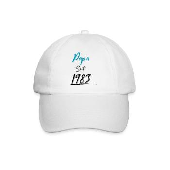 Papa seit 1983 - Baseballkappe - Weiß/Weiß - Vorne