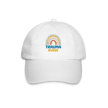 Trauma Krankenschwester Boho Regenbogen Design - Baseballkappe - Weiß/Weiß - Vorne