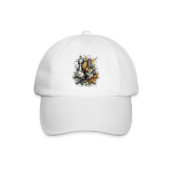 Abstraktes Schach - Baseballkappe - Weiß/Weiß - Vorne