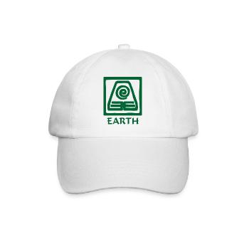 Symbol of earth green in square text 'EARTH' - Baseball Cap - white/white - Front