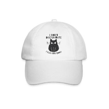 I don't discriminate, I hate everyone - Baseball Cap - white/white - Front