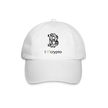 i love crypto - Baseballkappe - Weiß/Weiß - Vorne