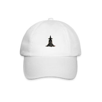 Witch Silhouette Profile, Halloween - Baseball Cap - white/white - Front