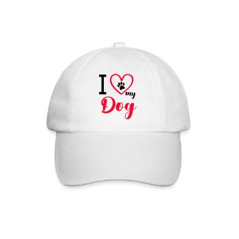 i love my dog - Baseball Cap - white/white - Front