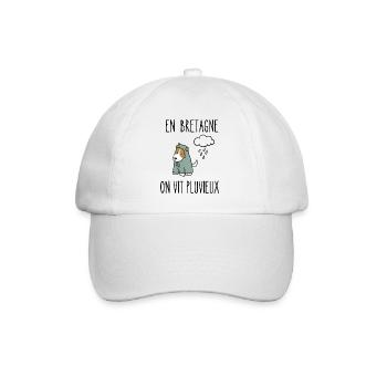 en bretagne on vit pluvieux - Casquette classique - blanc/blanc - Devant