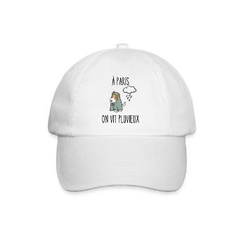 à paris on vit pluvieux - Casquette classique - blanc/blanc - Devant