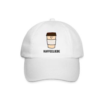 Kaffeeliebe Shirt süße Tasse mit Spruch Geschenk - Baseballkappe - Weiß/Weiß - Vorne