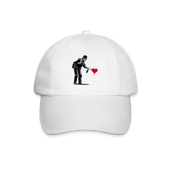 English police officer spraying a red heart - Baseball Cap - white/white - Front