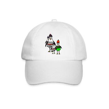 Streifige Pinguine im Winter - Baseballkappe - Weiß/Weiß - Vorne