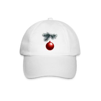 Christmas Magic: Red Ball on the Fir Branch - Baseball Cap - white/white - Front