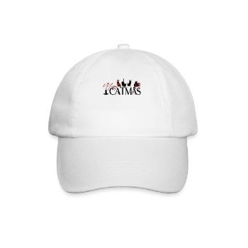 Meowy Catmas – Funny Cats Christmas Design - Baseball Cap - white/white - Front