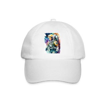 Astronautin Aquarell - Baseballkappe - Weiß/Weiß - Vorne
