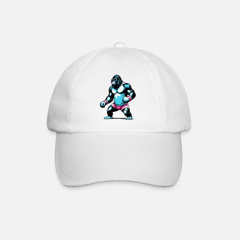 Gorilla Boxer Boxing - Baseball Cap - white/white