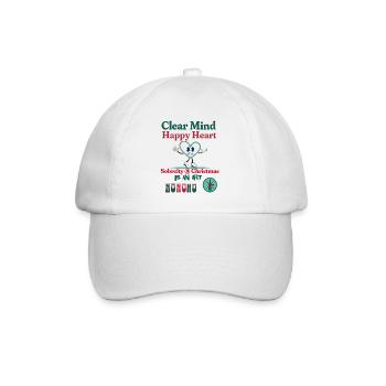 Clear Mind Happy Heart Christmas Sobriety Design - Baseball Cap - white/white - Front