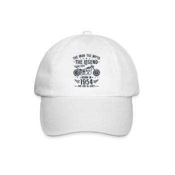1954 Vintage homme mythe légende moto - Casquette classique - blanc/blanc - Devant