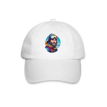 Snowboarder / Sports d’hiver / Piste / Neige / Alpes - Casquette classique - blanc/blanc - Devant