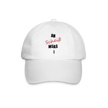 an scheiß muas i - Baseballkappe - Weiß/Weiß - Vorne