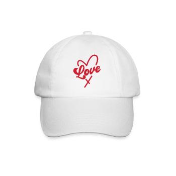 Liebe - Baseballkappe - Weiß/Weiß - Vorne