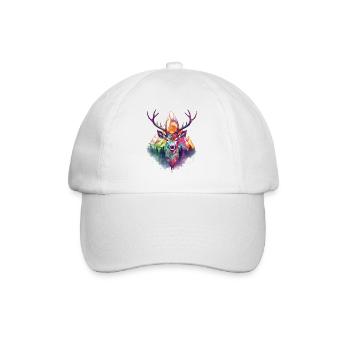 deer, deer, antler, animal, nature, forest, wilderness, mountains - Baseball Cap - white/white - Front