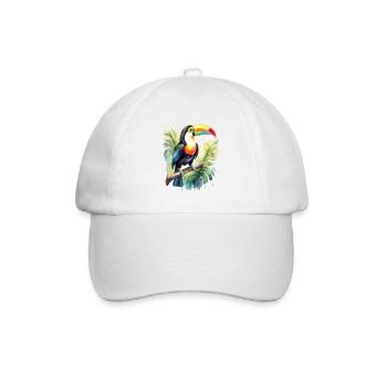 Tukan Aquarell - Baseballkappe - Weiß/Weiß - Vorne