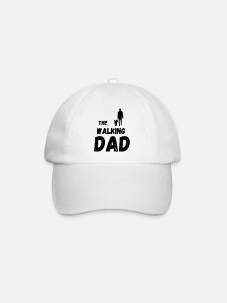 Mann mit Hund / Spazieren / Gassi / Geschenk Idee - Baseballkappe - Weiß/Weiß