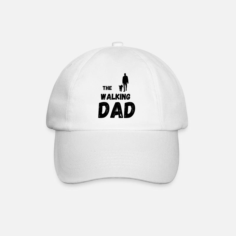 Mann mit Hund / Spazieren / Gassi / Geschenk Idee - Baseballkappe - Weiß/Weiß